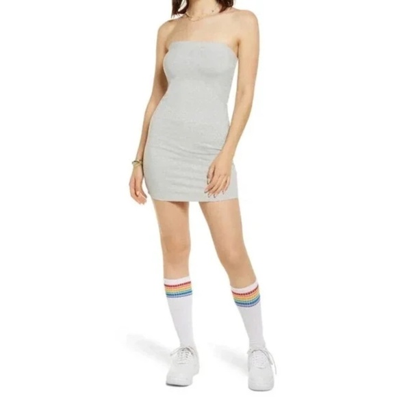 BP. Nordstrom Lightweight Tube Dress Light Heather Gray Mini - Picture 1 of 5
